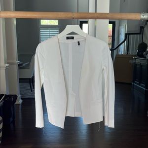 Theory White Cropped Linen jacket- size 2